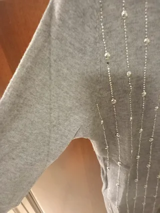 Pullover Dolcevita Donna Grigio Perle