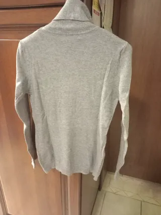 Pullover Dolcevita Donna Grigio Perle