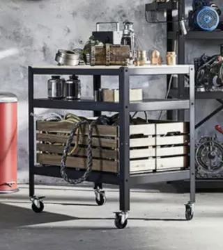 Mesa / Isla con ruedas y madera