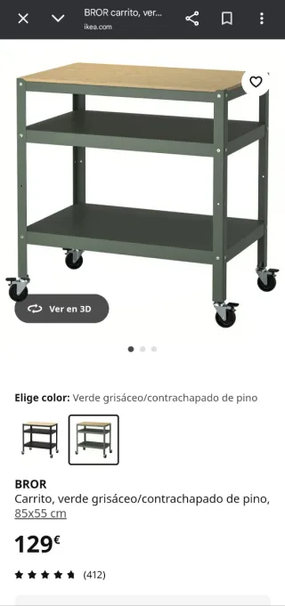 Mesa / Isla con ruedas y madera