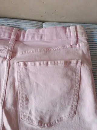 Pantalón Bershka Mom Slim Rosa Talla M
