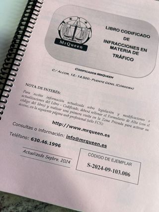 Libro codificado sobre la ley de seguridad víal