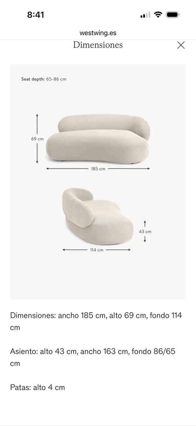 Sofá Westwing Alba nuevo