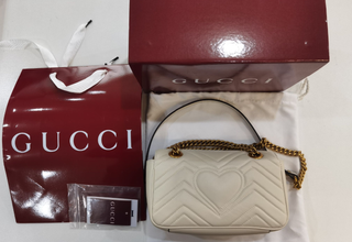 Borsa Gucci Marmont Mini Bianco Latte Set Completo