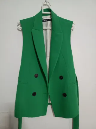 Chaleco Zara Verde Talla Única