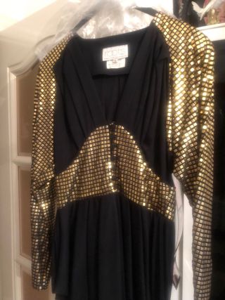 Blusón fiesta negro y oro,corte inglés