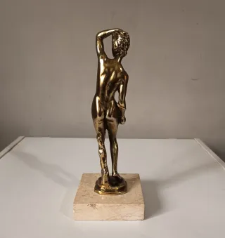 Scultura vintage femminile metallo dorato Art Decò
