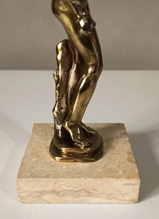 Scultura vintage femminile metallo dorato Art Decò