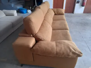 Sofá cama tela antimanchas tostado