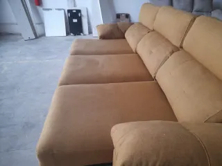 Sofá cama tela antimanchas tostado