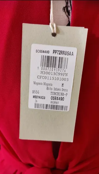 Abito Rinascimento rosso stile impero