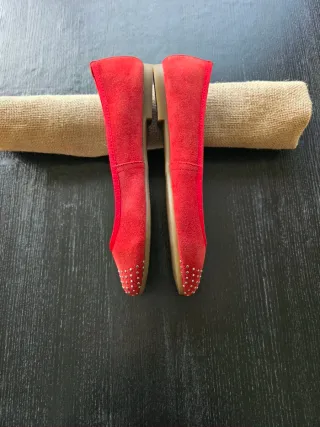 Bailarinas Piccola Piu ante rojo tachuelas mujer