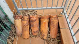 Tejas árabes antiguas de barro