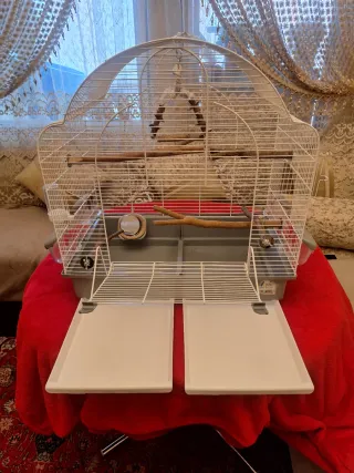 Jaula grande para pájaros con accesorios