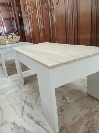 Mesa Centro Elevable Elise Madera Blanca