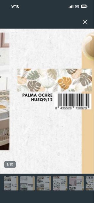 Hule PVC PALMA OCRE 2mt
