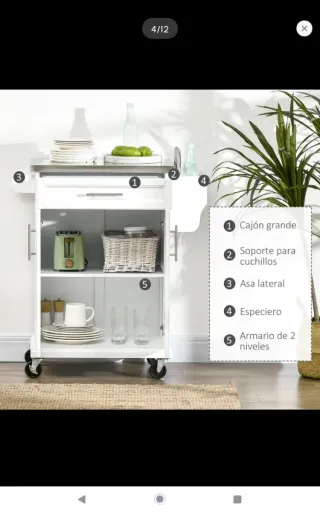 Mueble auxiliar cocina acero inoxidable