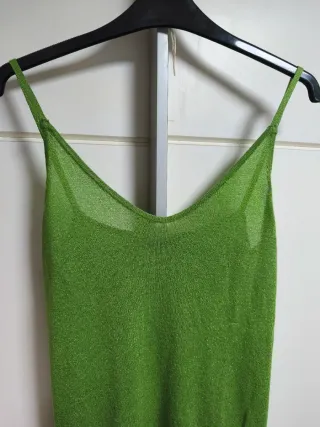 Vestido largo verde brillante