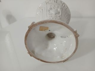 Vaso Ceramica Bianco Stile Neoclassico