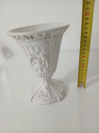 Vaso Ceramica Bianco Stile Neoclassico
