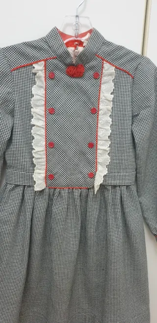 Abito per bambina a scacchi 7 anni