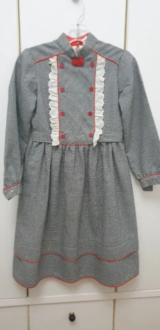 Abito per bambina a scacchi 7 anni