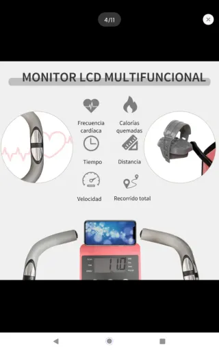 Bicicleta Estática Plegable Rosa