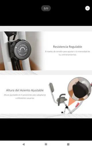 Bicicleta Estática Plegable Rosa