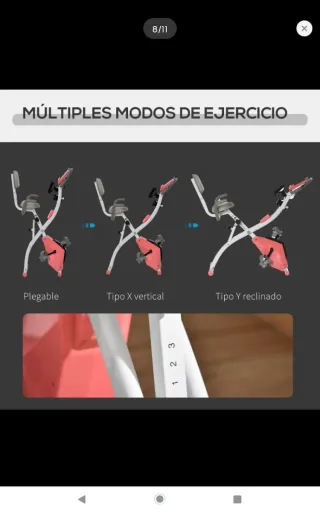 Bicicleta Estática Plegable Rosa