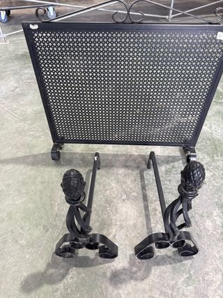 Juego de chimenea metálico negro