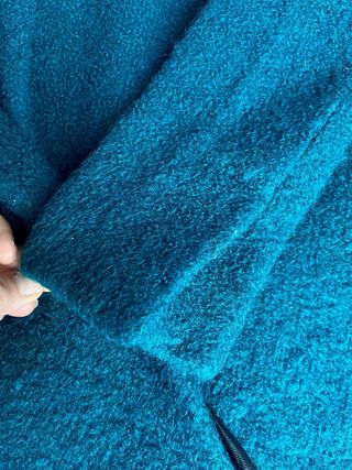 Cappotto Mango misto lana color petrolio