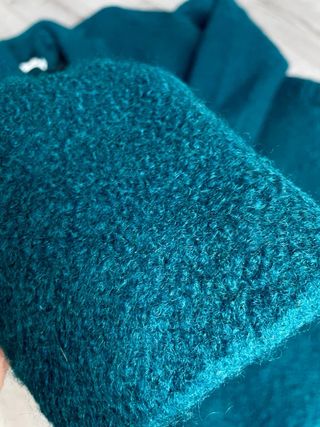 Cappotto Mango misto lana color petrolio