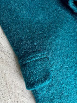 Cappotto Mango misto lana color petrolio