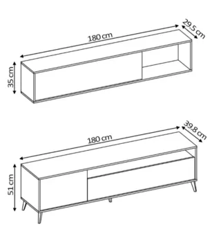 Mueble de Salón Barcelona Blanco y Cambria