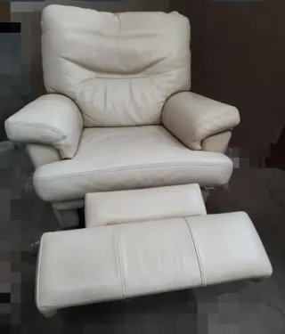 SILLÓN Relax PIEL Auténtica Color Crema