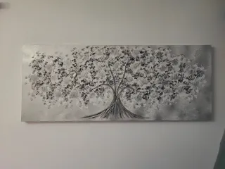 Cuadro Decorativo Árbol Gris y Negro