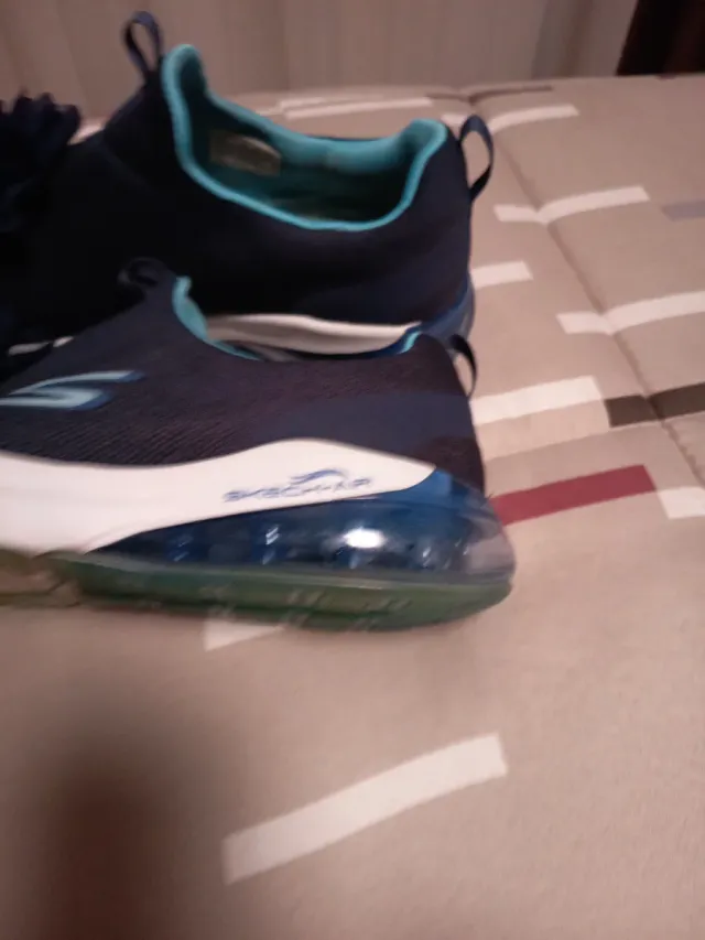 Zapatillas Skechers Mujer Azul Flores