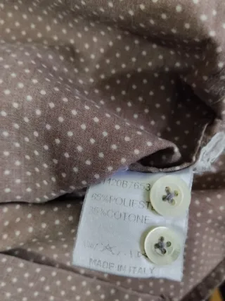 Camisa Italiana Hombre Beige/Marrón