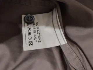 Camisa Italiana Hombre Beige/Marrón