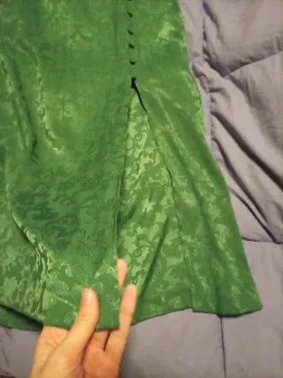 Falda verde Stradivarius con botones