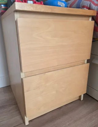 Mesita Noche Ikea 2 Cajones Madera