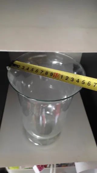 Jarrón de cristal transparente