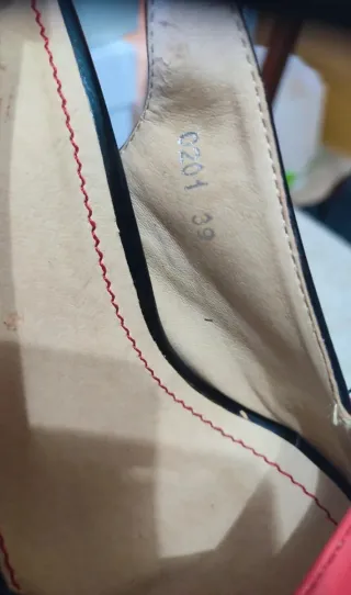 Sandali Venice tacco alto n.39 nero/rosso