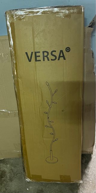 Perchero de Pie Versa Minimalista Negro y marrón