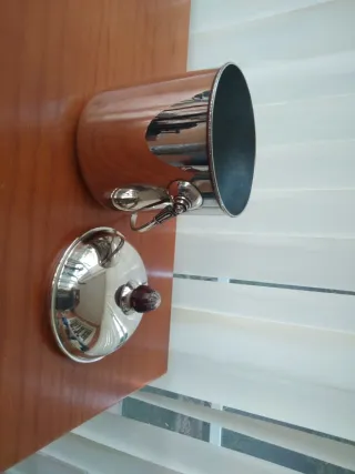 Cubitera de alpaca con tapa