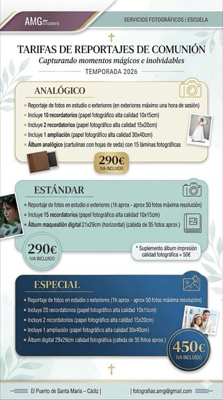 Reportaje de fotografía de comunión