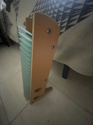 Organizador de CDs de madera y cristal