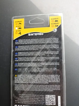 Pastillas Freno Galfer Sintered G1370-71