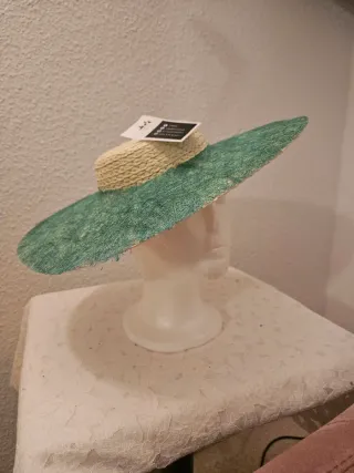 Pamela sombrero beige y verde