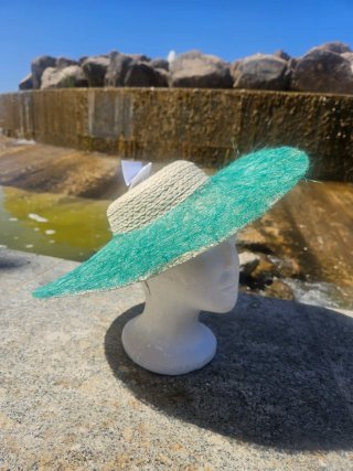 Pamela sombrero beige y verde